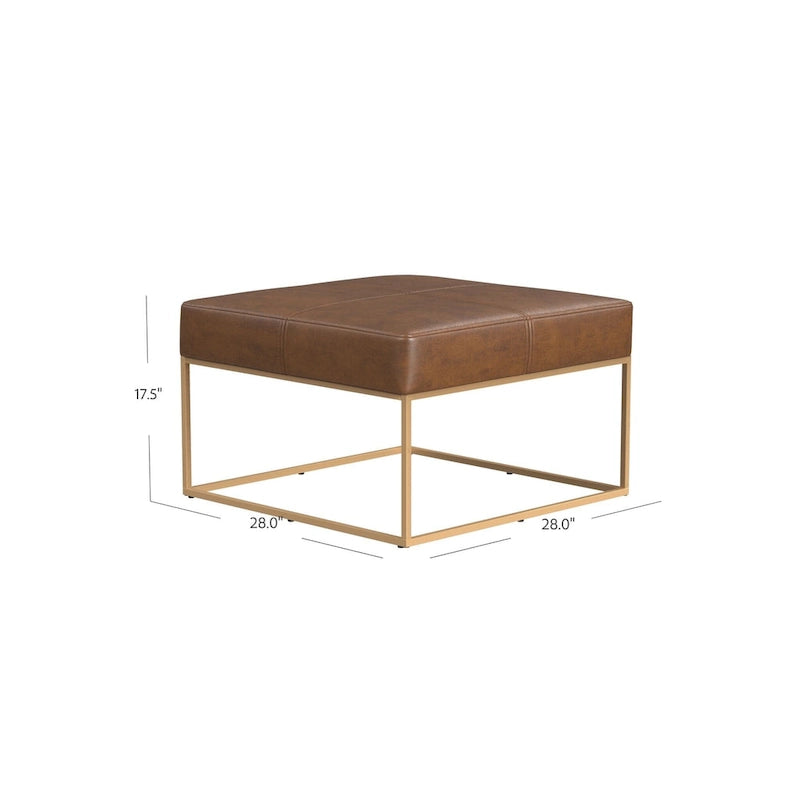 Square Metal Frame Ottoman