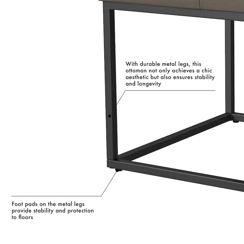 Square Metal Frame Ottoman