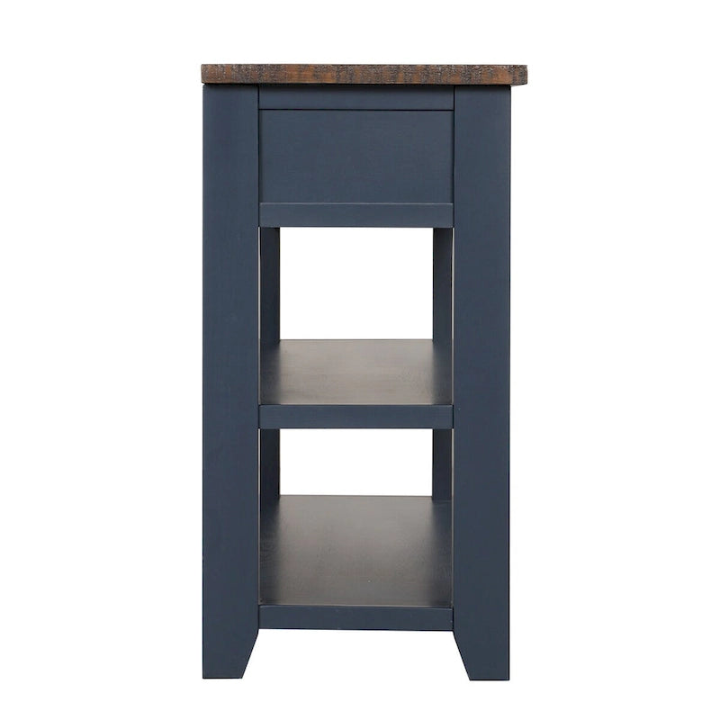 48 Solid Pine Wood Top Console Table with Drawers and Shelve