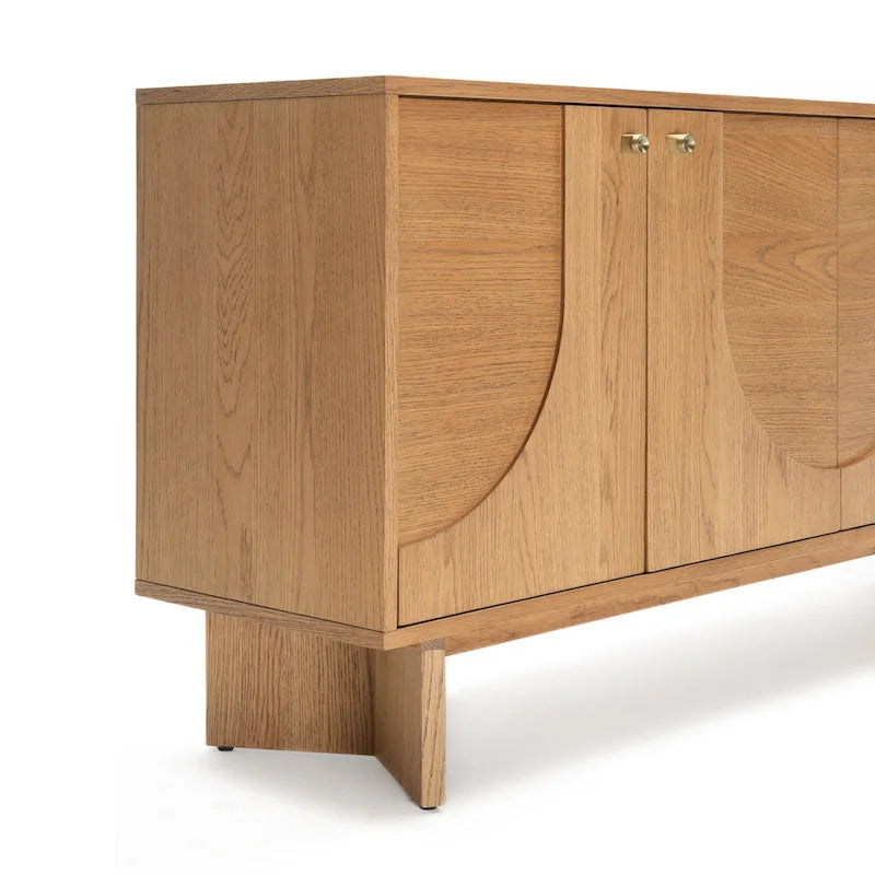 Modern Sideboard Oak Storage Cabinet and Buffet Console