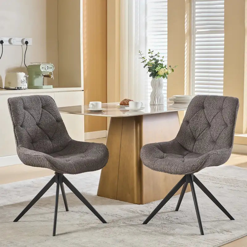 Swivel Dining Chairs, Boucle Upholstered Accent Chairs Living Room Chairs Desk Office Arm Chair