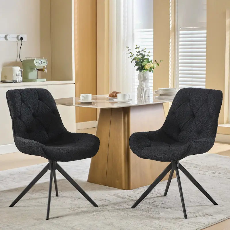 Swivel Dining Chairs, Boucle Upholstered Accent Chairs Living Room Chairs Desk Office Arm Chair