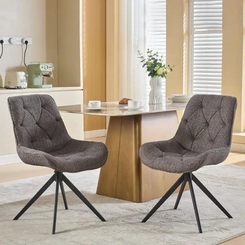 Swivel Dining Chairs, Boucle Upholstered Accent Chairs Living Room Chairs Desk Office Arm Chair