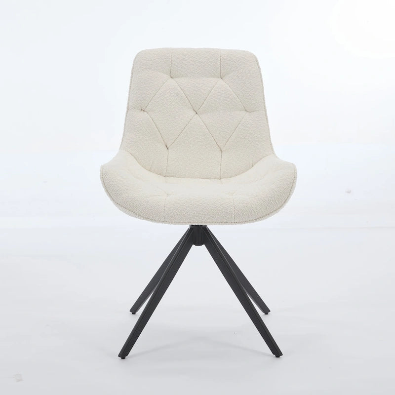 Swivel Dining Chairs, Boucle Upholstered Accent Chairs Living Room Chairs Desk Office Arm Chair