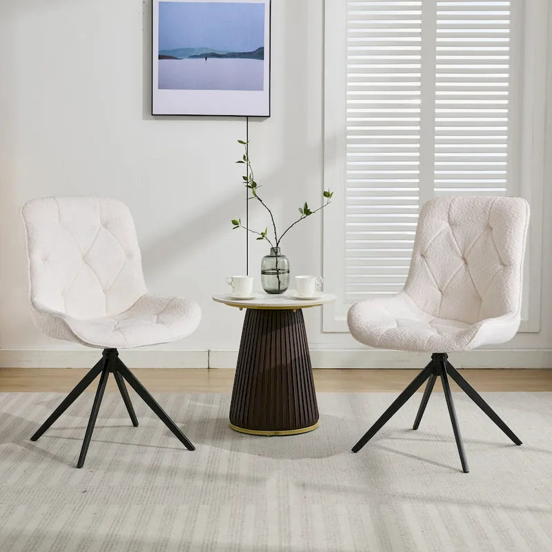 Swivel Dining Chairs, Boucle Upholstered Accent Chairs Living Room Chairs Desk Office Arm Chair