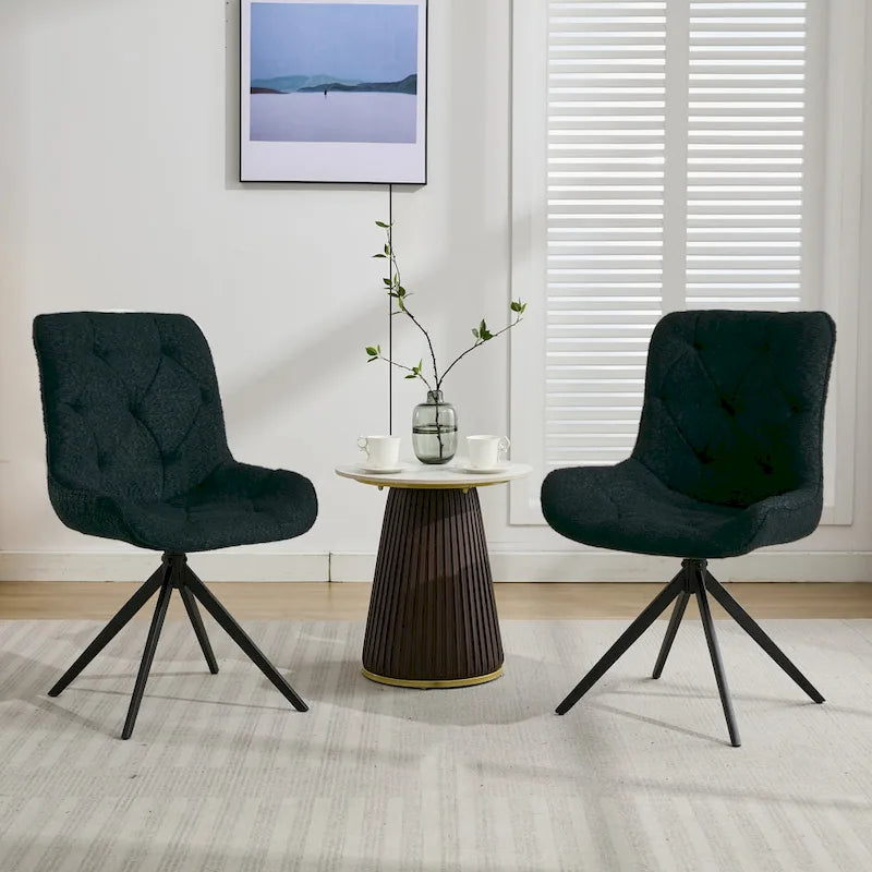 Swivel Dining Chairs, Boucle Upholstered Accent Chairs Living Room Chairs Desk Office Arm Chair