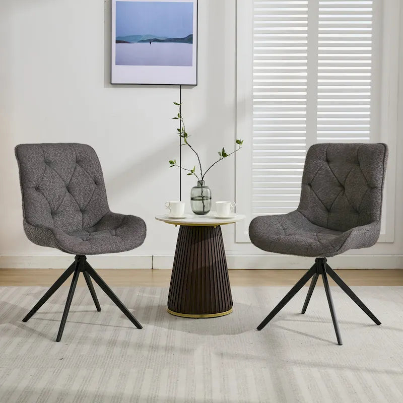 Swivel Dining Chairs, Boucle Upholstered Accent Chairs Living Room Chairs Desk Office Arm Chair