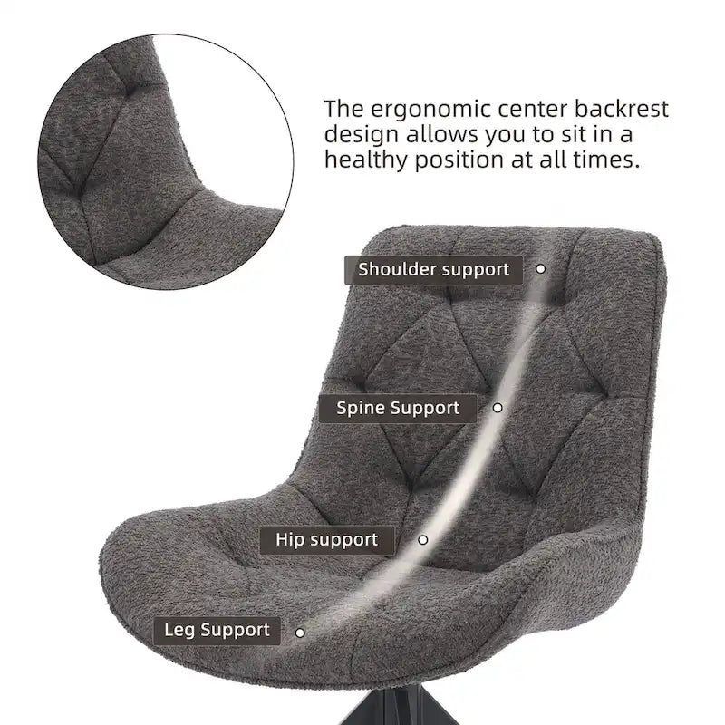 Swivel Dining Chairs, Boucle Upholstered Accent Chairs Living Room Chairs Desk Office Arm Chair