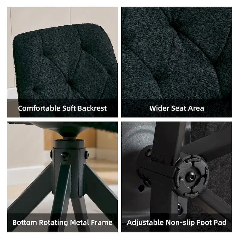Swivel Dining Chairs, Boucle Upholstered Accent Chairs Living Room Chairs Desk Office Arm Chair