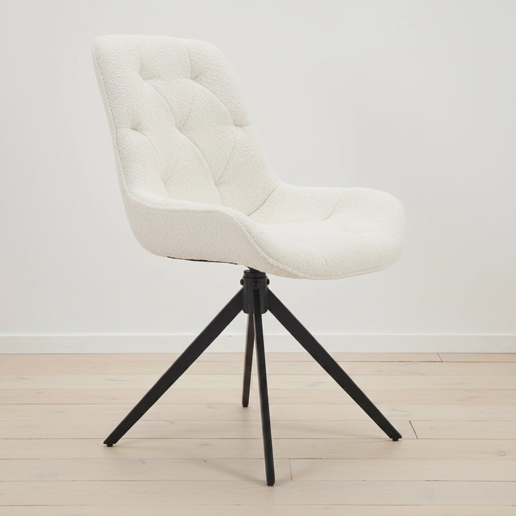 Swivel Dining Chairs, Boucle Upholstered Accent Chairs Living Room Chairs Desk Office Arm Chair