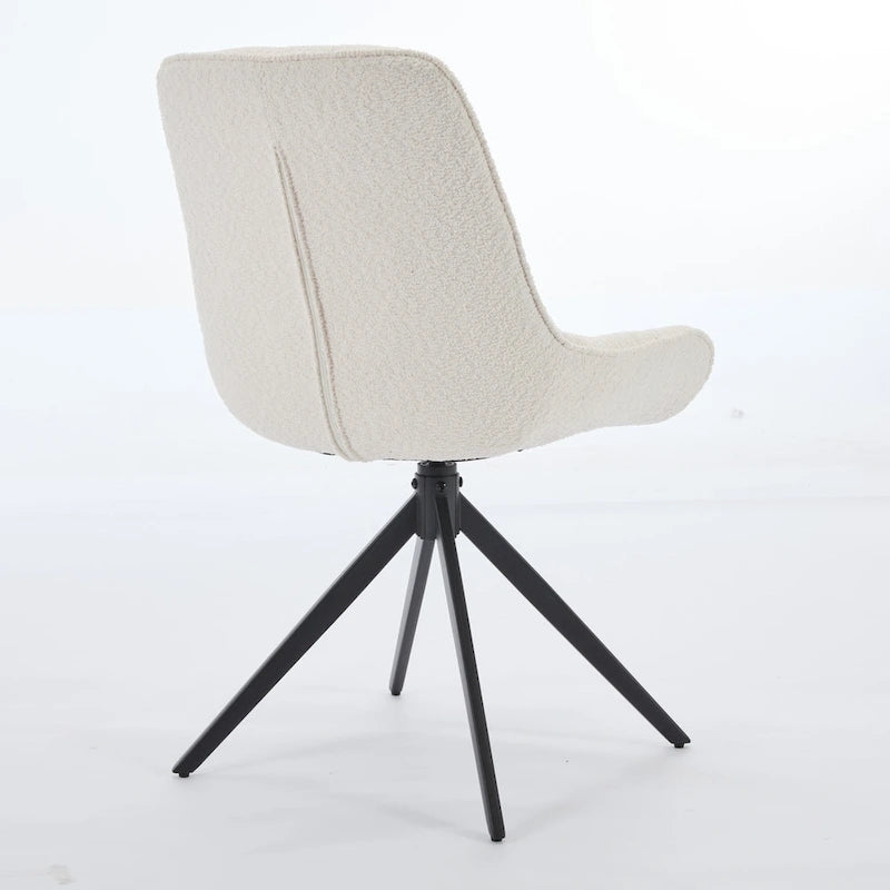 Swivel Dining Chairs, Boucle Upholstered Accent Chairs Living Room Chairs Desk Office Arm Chair