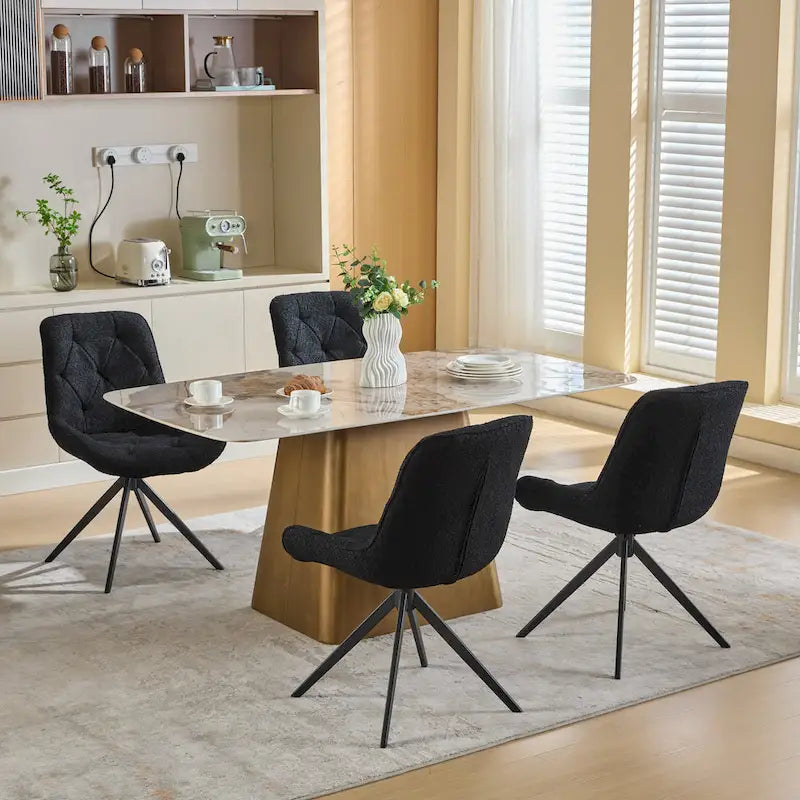Swivel Dining Chairs, Boucle Upholstered Accent Chairs Living Room Chairs Desk Office Arm Chair