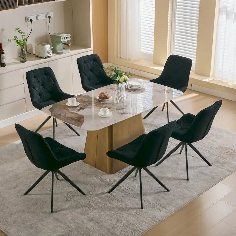 Swivel Dining Chairs, Boucle Upholstered Accent Chairs Living Room Chairs Desk Office Arm Chair