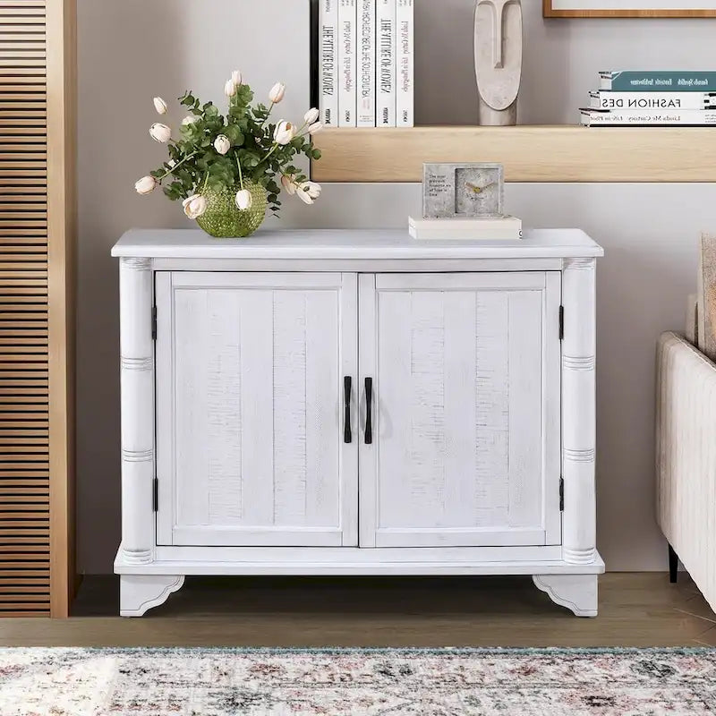 Mid Century 40 Sideboard Buffet Console Table with Adjustable Shelf