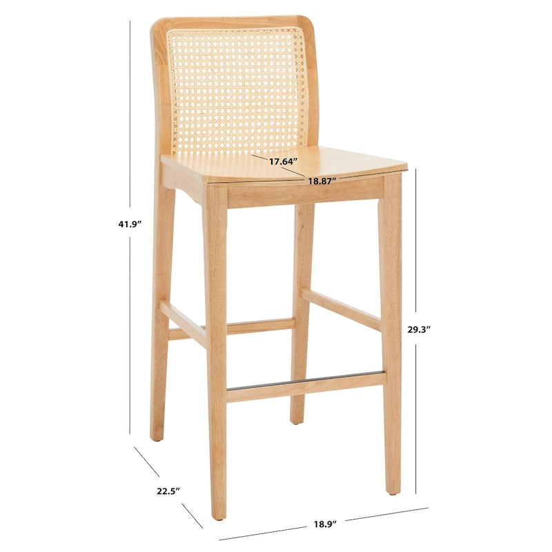 Home 29-inch Rattan Bar Stool [SET of 2] - 19Wx23Dx42H