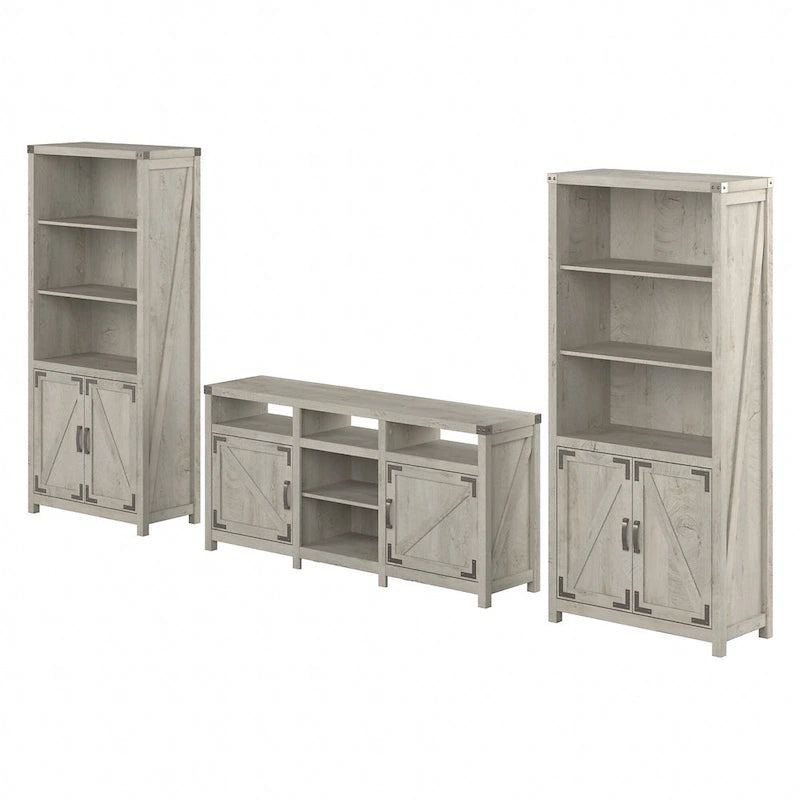TV Stand for 70 Inch TV with Bookcases by