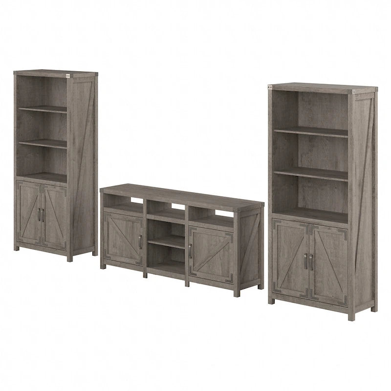 TV Stand for 70 Inch TV with Bookcases by